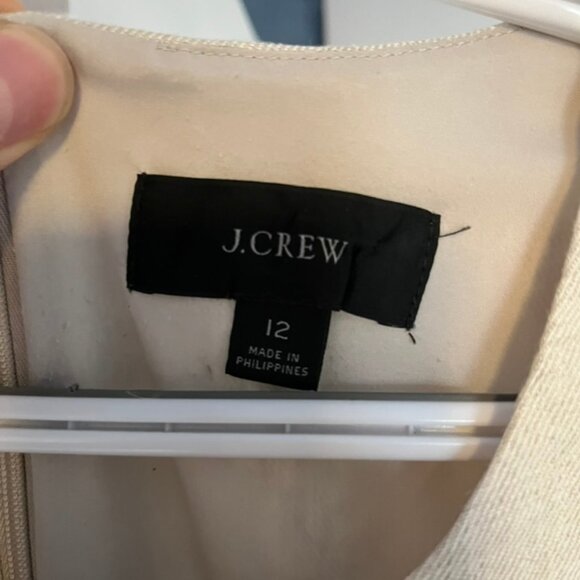 J.Crew Tan-Beige Suit Sheath Dress – Size 12 Professional Workwear - Picture 3 of 4